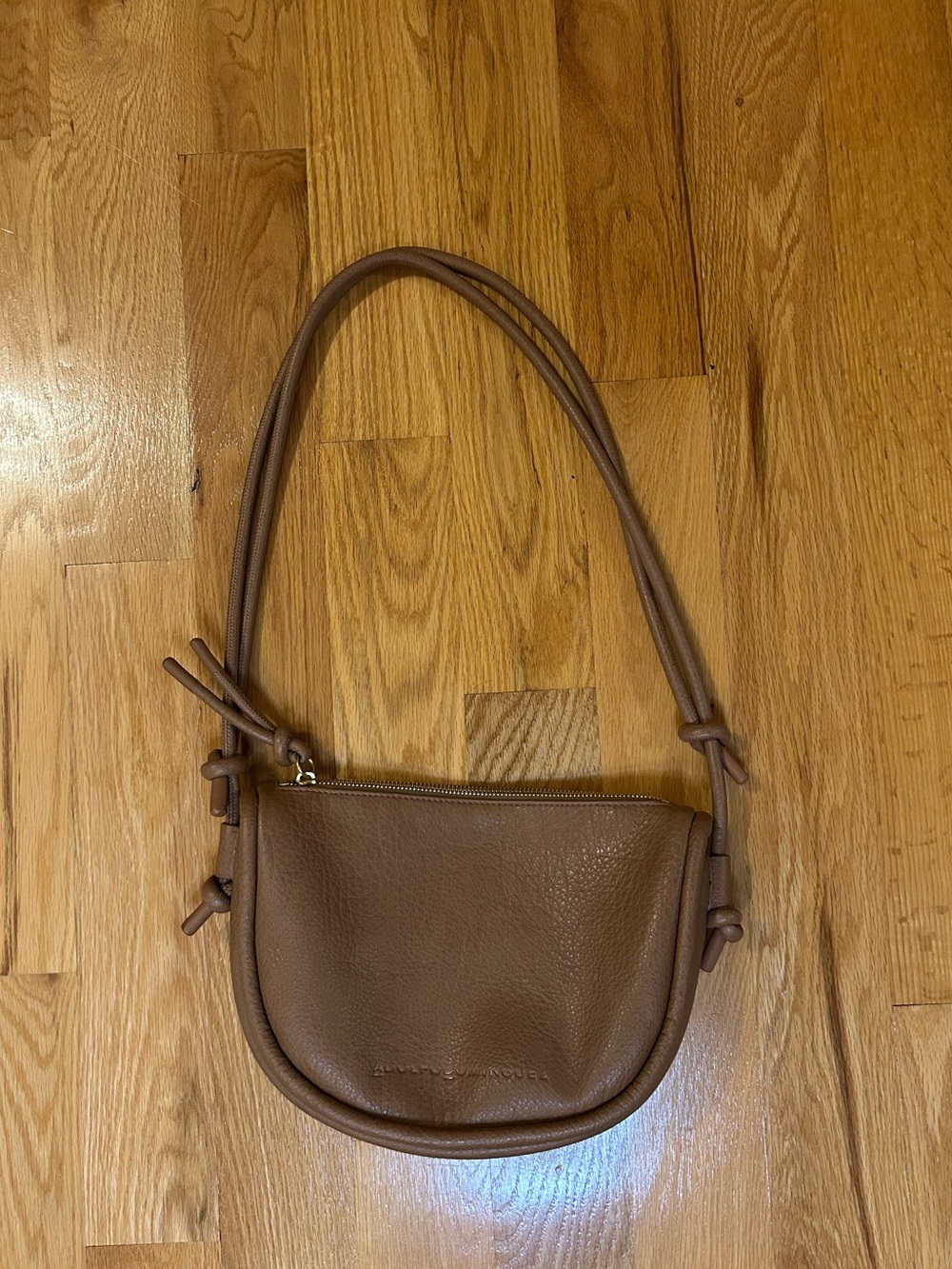 Adolfo Dominguez Brown Faux Leather Crossbody Bag